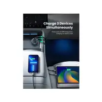 Ugreen 75W 3-Port Fast Car Charg gray Ordenador portátil, Teléfono móvil, Reloj in