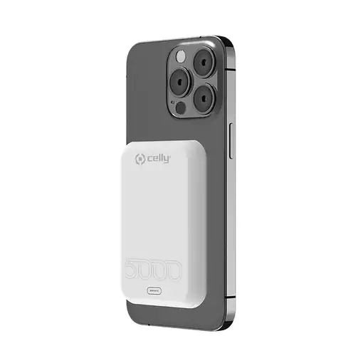 Celly MAGPB5000EVOWH batería externa 5000 mAh Cargador inalámbrico Blanco