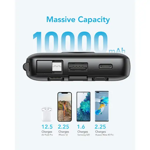 VEGER C10 VG-W1116 PowerBank 10000mAh with cables bulit-in