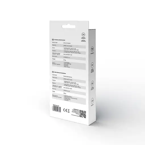 Savio power bank BA-05 20000 mAh czarny Polímero de litio Negro