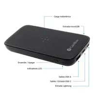 CoolBox COO-PB10KW-BK1 batería externa 10000 mAh Cargador inalámbrico Negro