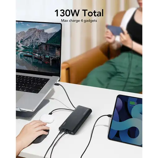 VEGER TC130 VG-W2503-T130 25000mAh powerbank 130W cables bulit-in