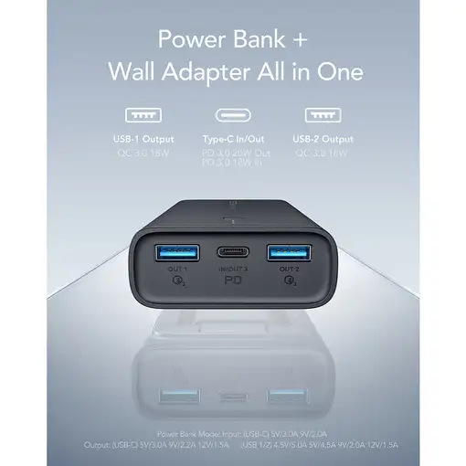 VEGER ACE VG-W1146 10000mAh Powerbank with Folding EU Plug PD20W
