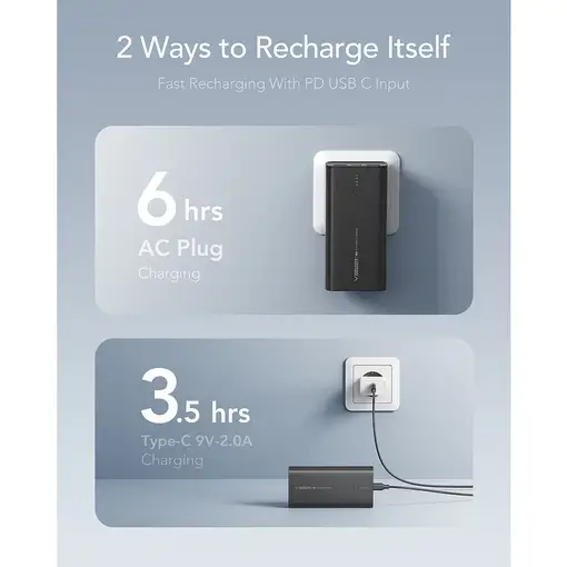 VEGER ACE VG-W1146 10000mAh Powerbank with Folding EU Plug PD20W