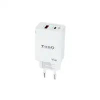 TooQ Cargador de Pared GaN USB-C/PD + USB-A/QC 45W, Blanco