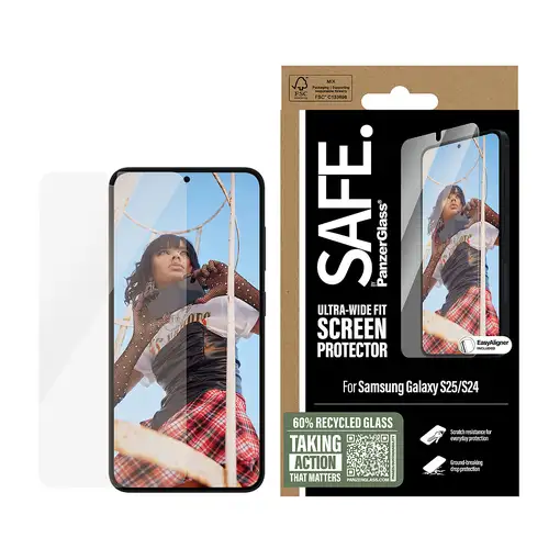 PanzerGlass SAFE. by ® Screen Protector Samsung Galaxy S25 | S24 | Ultra-Wide Fit