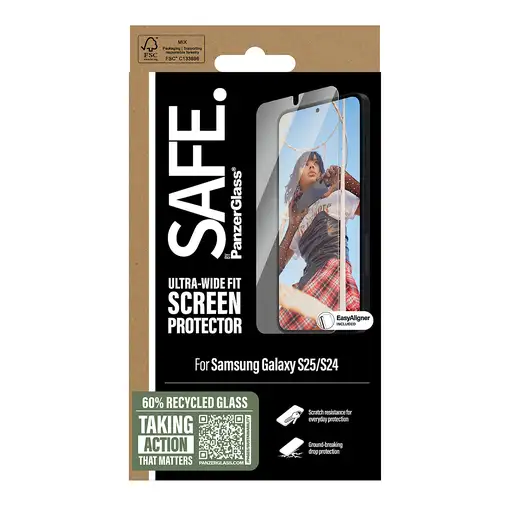 PanzerGlass SAFE. by ® Screen Protector Samsung Galaxy S25 | S24 | Ultra-Wide Fit