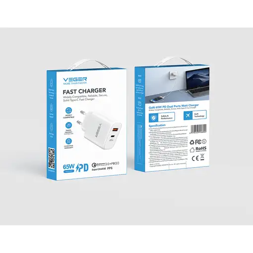 VEGER 65W1A1C cargador de dispositivo móvil Ordenador portátil, Teléfono móvil, Ne