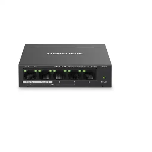 Mercusys MS105GP switch Gigabit Ethernet (10/100/1000) Energía sobre Ethernet (PoE