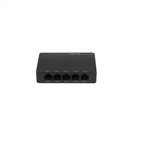 Lanberg DSP2-1005-12V switch No administrado Gigabit Ethernet (10/100/1000) Negro