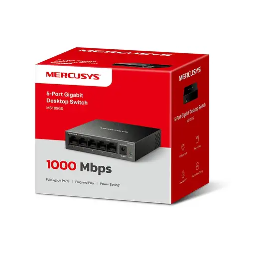 Mercusys MS105GS switch No administrado Gigabit Ethernet (10/100/1000) Negro