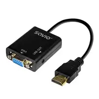Savio AK-76 adaptador de cable de vídeo Negro