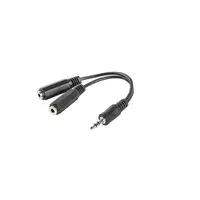 Lanberg AD-0024-BK cable de audio 0,1 m 3,5mm 2 x 3.5mm Negro