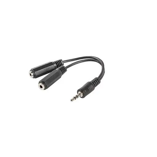 Lanberg AD-0024-BK cable de audio 0,1 m 3,5mm 2 x 3.5mm Negro