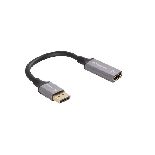 Lanberg AD-DP-HD-02 adaptador de cable de vídeo 0,2 m DisplayPort HDMI Plata