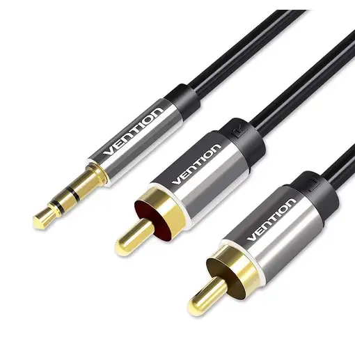 Vention Cable Estéreo BCFBF/ Jack 3.5 Macho - 2x RCA Macho/ 1m/ Negro