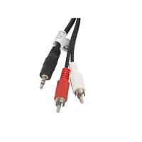 Lanberg CA-MJRC-10CC-0050-BK cable de audio 5 m 3,5mm 2 x RCA Negro