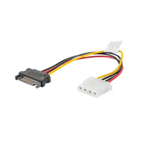 Lanberg CA-SAHD-10CU-0015 cable de SATA 0,15 m Molex (4-pin) SATA de 15 pines Negr