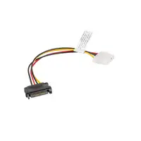 Lanberg CA-SAHD-10CU-0015 cable de SATA 0,15 m Molex (4-pin) SATA de 15 pines Negr