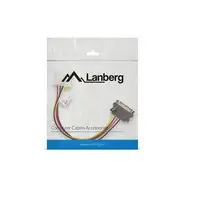 Lanberg CA-SAHD-10CU-0015 cable de SATA 0,15 m Molex (4-pin) SATA de 15 pines Negr