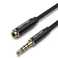 Vention Cable Estéreo BHCBH/ Jack 3.5 Macho - Jack 3.5 Hembra/ 2m/ Negro