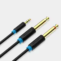 Vention Cable Estéreo BACBH/ Jack 3.5 Macho - 2x Jack 6.5 Macho/ 2m/ Negro