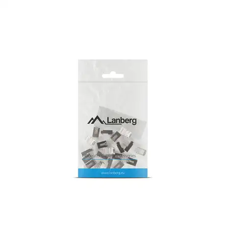Lanberg PLS-6020 conector RJ-45 Acero inoxidable, Transparente