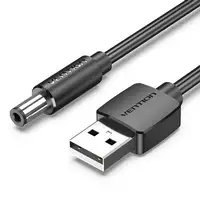 Vention Cable Alimentación CEYBF/ USB-A Macho - DC 5.5mm/ 1m/ Negro