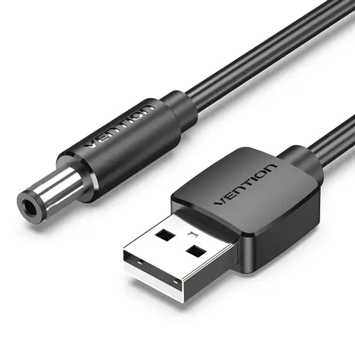 Vention Cable Alimentación CEYBF/ USB-A Macho - DC 5.5mm/ 1m/ Negro