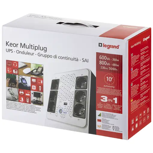Legrand Keor ASI MULTIPLUG 600 GR sistema de alimentación ininterrumpida (UPS) Lín