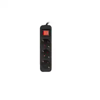 Lanberg PS1-03F-0150-BK base múltiple 1,5 m 3 salidas AC Interior Negro