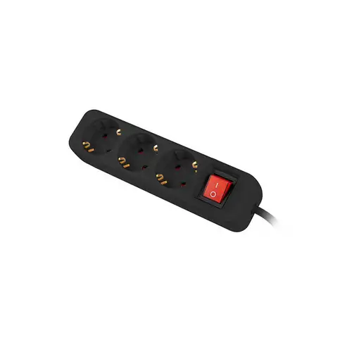 Lanberg PS1-03F-0150-BK base múltiple 1,5 m 3 salidas AC Interior Negro