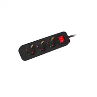 Lanberg PS1-03F-0150-BK base múltiple 1,5 m 3 salidas AC Interior Negro