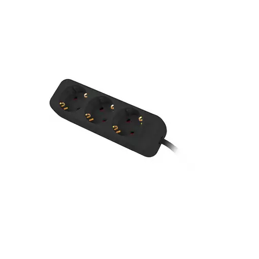 Lanberg PS0-03F-0150-BK base múltiple 1,5 m 3 salidas AC Interior Negro