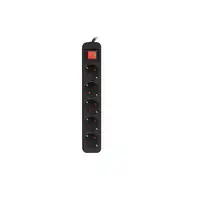Lanberg PS1-05F-0150-BK base múltiple 1,5 m 5 salidas AC Interior Negro