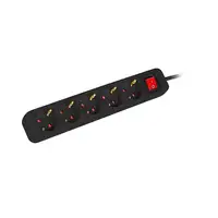 Lanberg PS1-05F-0150-BK base múltiple 1,5 m 5 salidas AC Interior Negro