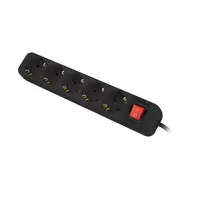 Lanberg PS1-05F-0150-BK base múltiple 1,5 m 5 salidas AC Interior Negro