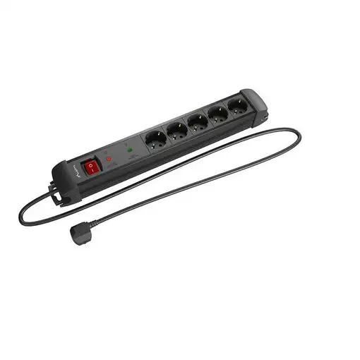 Lanberg SP1-05F-0300-BK base múltiple 3 m 5 salidas AC Interior Negro