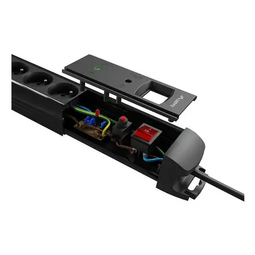 Lanberg SP1-05F-0300-BK base múltiple 3 m 5 salidas AC Interior Negro