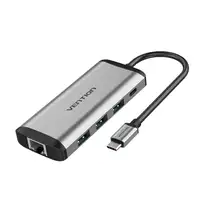 Vention Docking USB Tipo-C THAHB/ 1xHDMI/ 3xUSB/ 1xUSB Tipo-C PD/ 1xRJ45/ 1xLector