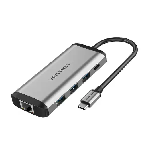 Vention Docking USB Tipo-C THAHB/ 1xHDMI/ 3xUSB/ 1xUSB Tipo-C PD/ 1xRJ45/ 1xLector