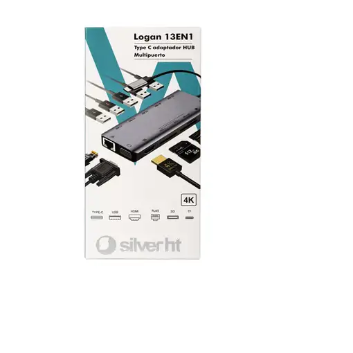 SilverHT Adaptador Type-C Logan HUB 13 en 1
