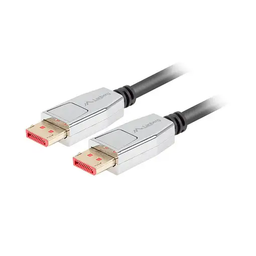 Lanberg CA-DPDP-20CU-0010-BK cable DisplayPort 1 m Negro, Plata