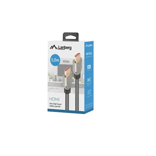 Lanberg CA-HDMI-30CU-0010-BK cable HDMI 1 m HDMI tipo A (Estándar) Negro, Plata
