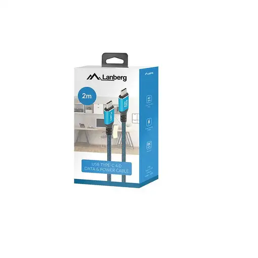 Lanberg CA-CMCM-45CU-0020-BK cable USB USB 3.2 Gen 2 (3.1 Gen 2) 2 m USB C Negro,