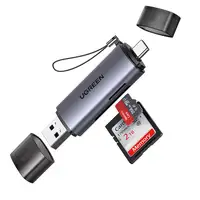 Ugreen 50706 lector de tarjeta USB/Micro-USB Plata