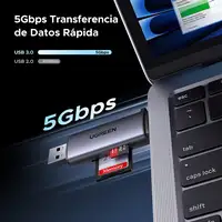 Ugreen 50706 lector de tarjeta USB/Micro-USB Plata