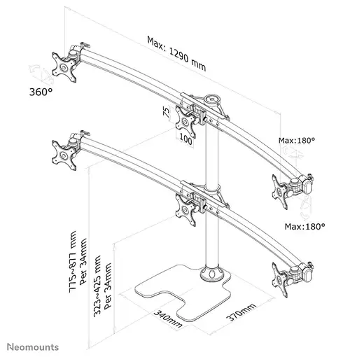 Neomounts FPMA-D700DD6 Soporte para monitor 10-27"