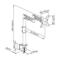 Techly ICA-LCD 502BK soporte para monitor 68,6 cm (27") Escritorio Negro
