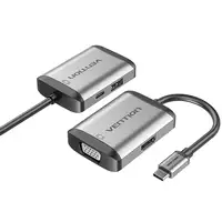 Vention Conversor TFAHB/ 1xUSB/ 1xHDMI/ 1xVGA/ 1xUSB Tipo-C PD/ 15cm/ Gris